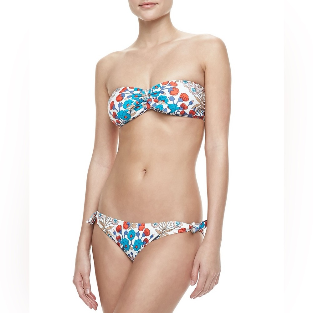 Marc by Marc Jacobs Floral Bandeau Bikini Set in Blue & Orange
